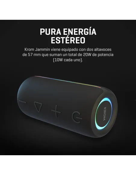 KROM Jammin altavoz Bluetooth portátil 20 W para música