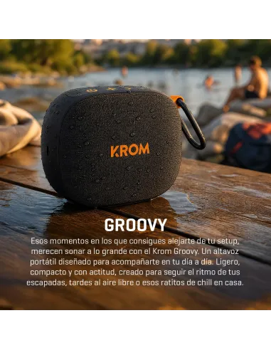 KROM Groovy altavoz portátil Bluetooth para música en casa