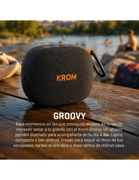 KROM Groovy altavoz portátil Bluetooth para música en casa