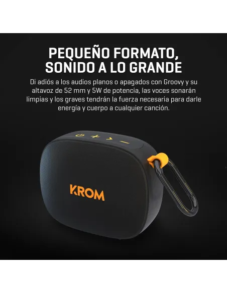 KROM Groovy altavoz portátil Bluetooth para música en casa