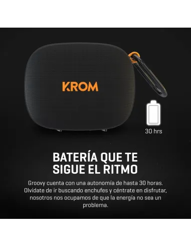KROM Groovy altavoz portátil Bluetooth para música en casa