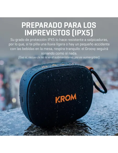 KROM Groovy altavoz portátil Bluetooth para música en casa