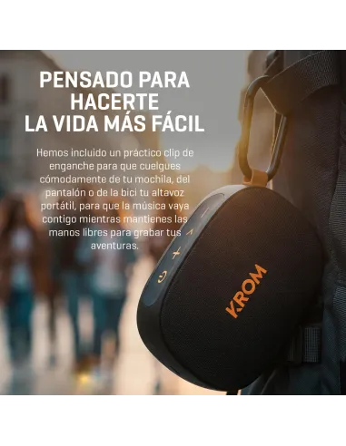 KROM Groovy altavoz portátil Bluetooth para música en casa