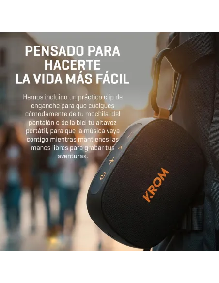KROM Groovy altavoz portátil Bluetooth para música en casa