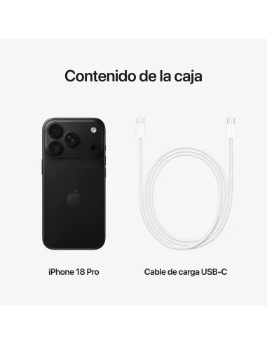 Apple iPhone 18 Pro 512GB Negro: cámara Pro y vídeo 4K móvil