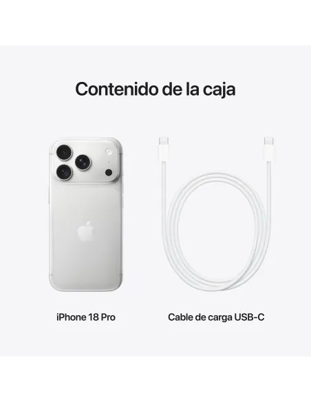Apple iPhone 18 Pro 1TB Plata: cámara y vídeo Pro con 1 TB