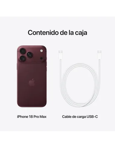 Apple iPhone 18 Pro Max 256GB Burdeos - Móvil 5G de 6,9"