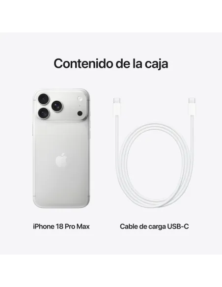 Apple iPhone 18 Pro Max 512GB Plata: cámara Pro 48 Mpx y 5G