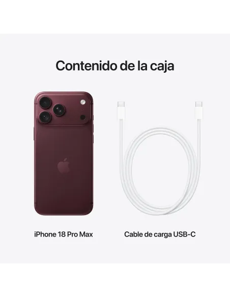 Apple iPhone 18 Pro Max 1TB Burdeos: móvil 5G profesional