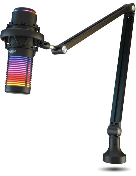 KROM Kaze Pro Micrófono USB cardioide y omnidireccional con RGB y brazo articulado