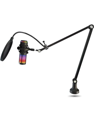 KROM Kaze Pro micrófono streaming RGB con brazo articulado