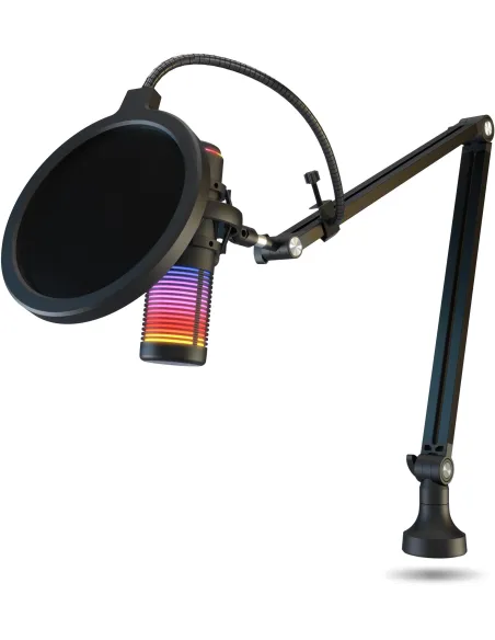 KROM Kaze Pro micrófono streaming RGB con brazo articulado