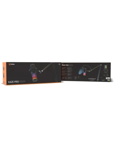 KROM Kaze Pro micrófono streaming RGB con brazo articulado