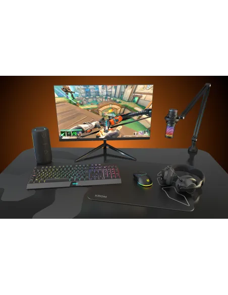 KROM Kaze Pro micrófono streaming RGB con brazo articulado