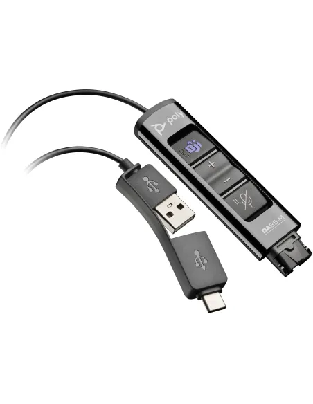 HP Poly DA85-M Adaptador USB a QD negro con TAA