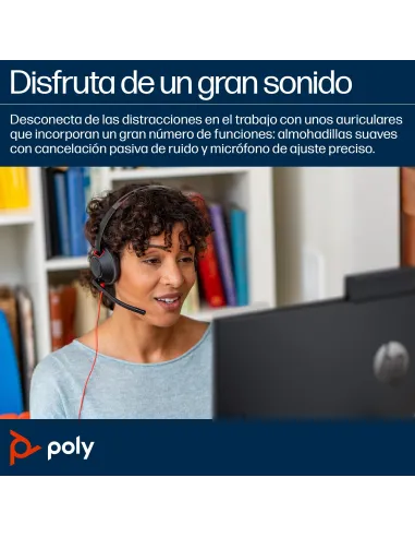 Poly Blackwire 5210 monoaural USB-C: auriculares con cable