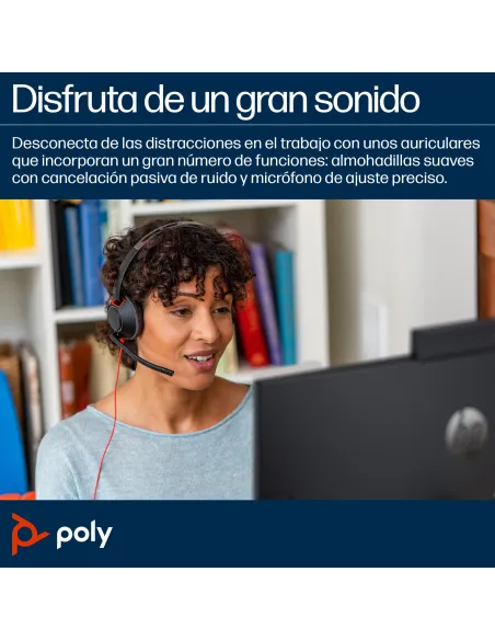 Poly Blackwire 5210 monoaural USB-C: auriculares con cable