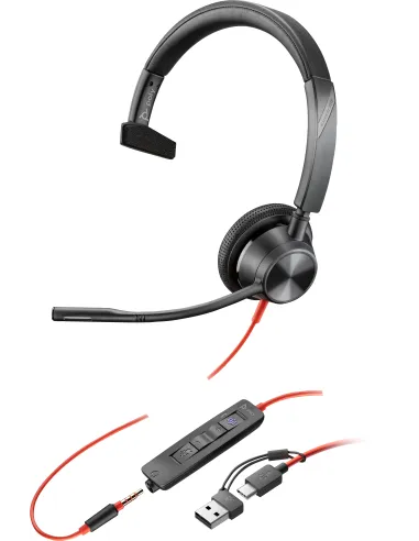 HP Poly Blackwire 3315 monoaural USB-C para oficina fija