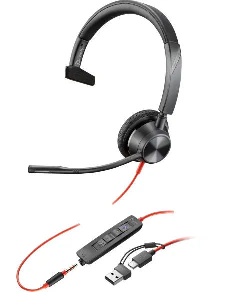 HP Poly Blackwire 3315 monoaural USB-C para oficina fija