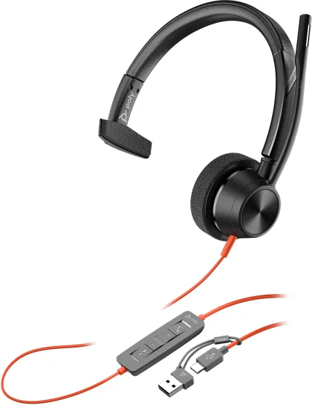 HP Poly Blackwire 3315 monoaural USB-C para oficina fija