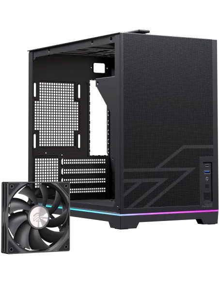 Einarex PM300 Core Black: caja Micro-ATX compacta con USB-C