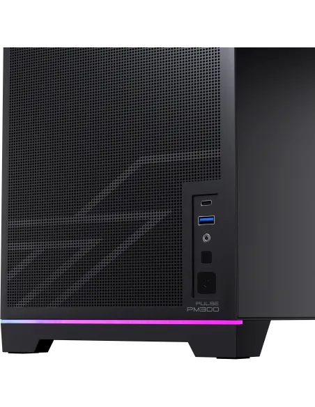 Einarex PM300 Core Black: caja Micro-ATX compacta con USB-C