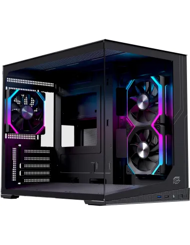 Caja microATX Einarex Prisma SM300 RGB negra con cristal