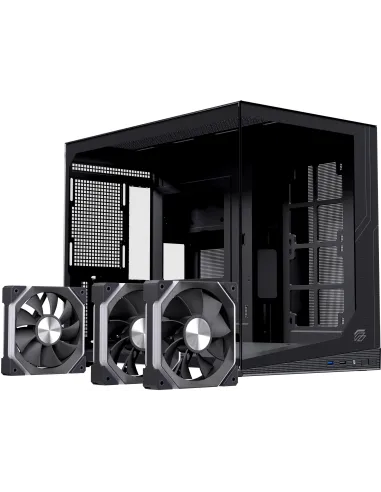 Caja microATX Einarex Prisma SM300 RGB negra con cristal