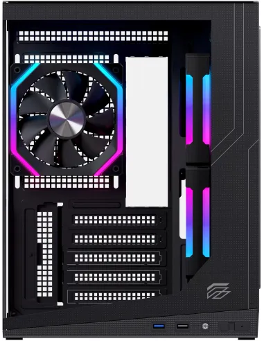 Caja microATX Einarex Prisma SM300 RGB negra con cristal