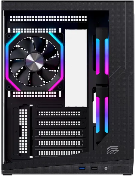 Caja microATX Einarex Prisma SM300 RGB negra con cristal