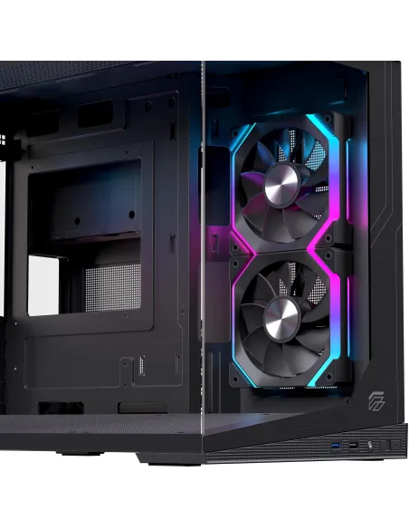 Caja microATX Einarex Prisma SM300 RGB negra con cristal