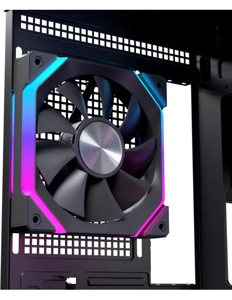 Caja microATX Einarex Prisma SM300 RGB negra con cristal