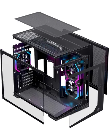 Caja microATX Einarex Prisma SM300 RGB negra con cristal