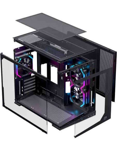 Caja microATX Einarex Prisma SM300 RGB negra con cristal