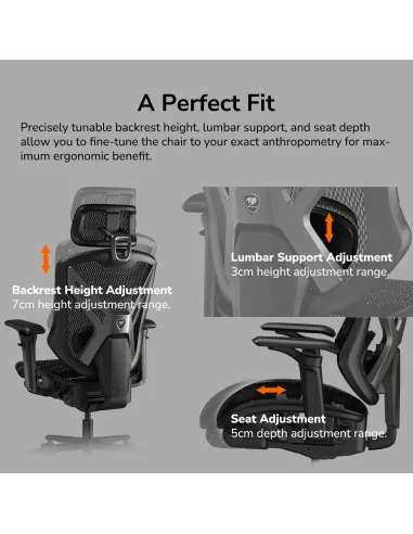 Cougar Speeder Elite: silla gaming de malla y soporte lumbar