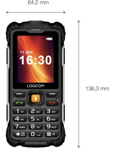 Logicom Xtrem 60 4G Negro: IP68, Dual SIM, batería extraíble