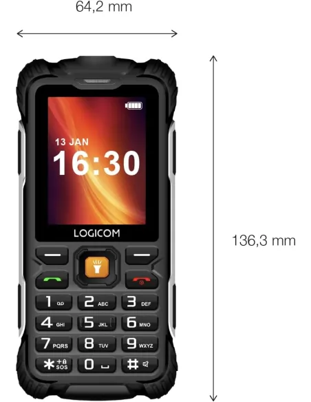 Logicom Xtrem 60 4G Negro: IP68, Dual SIM, batería extraíble
