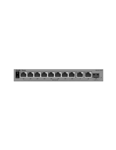 Reyee RG-ES211GS-LP Switch PoE inteligente de 10 puertos Gigabit gestionado en la nube con 1 puerto SFP