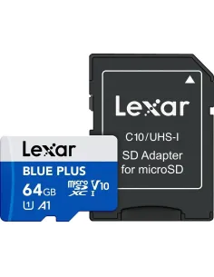Lexar Blue Plus microSDXC 64GB con adaptador SD-1406405