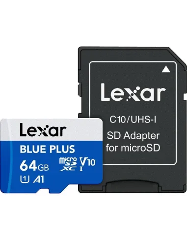 Lexar Blue Plus microSDXC 64GB con adaptador SD