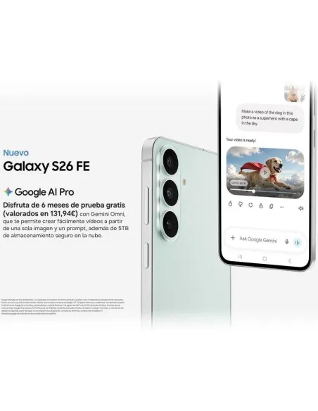 Móvil Samsung Galaxy S26 FE 5G 8GB 128GB 6.7" Negro Grafito