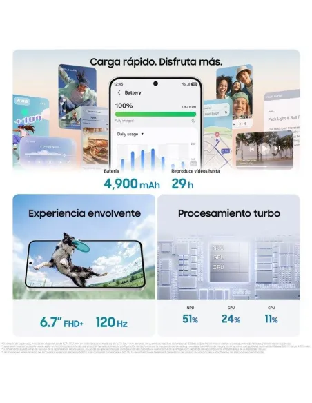Móvil Samsung Galaxy S26 FE 5G 8GB 128GB 6.7" Negro Grafito