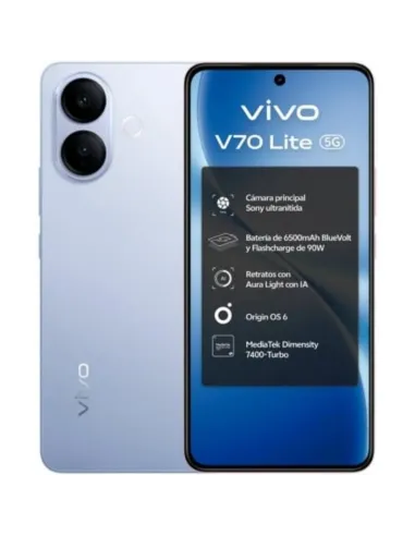 Smartphone Vivo V70 Lite 5G 6GB 128GB 6.77" Azul y 120 Hz