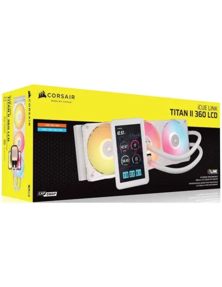 CORSAIR iCUE LINK TITAN II 360 RX LCD blanca - AIO 360 mm
