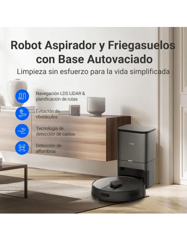 Robot aspirador EZVIZ RE4 Plus Black con base de autovaciado