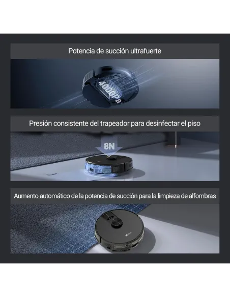 Robot aspirador EZVIZ RE4 Plus Black con base de autovaciado