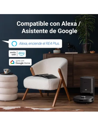 Robot aspirador EZVIZ RE4 Plus Black con base de autovaciado