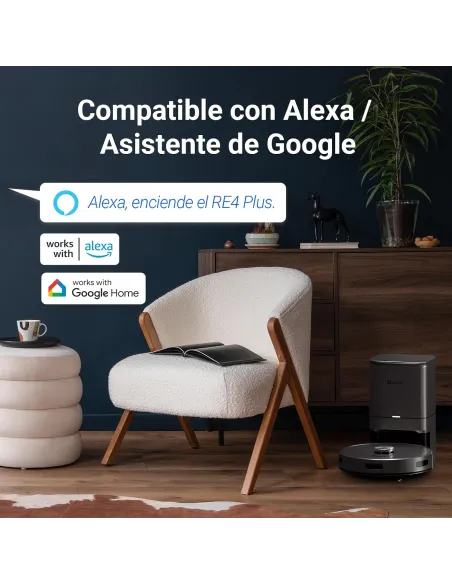 Robot aspirador EZVIZ RE4 Plus Black con base de autovaciado