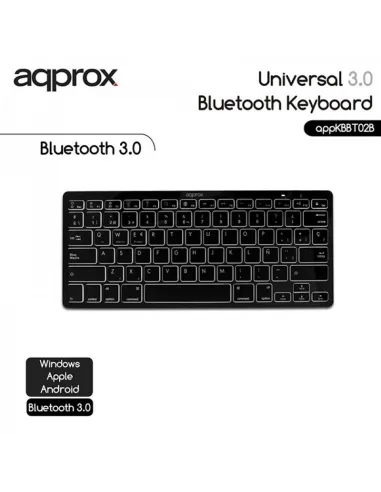 Approx APPKBBT02B Teclado Bluetooth 3.0 Negro