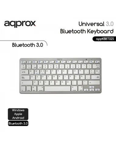 Approx APPKBBT02S Teclado Bluetooth 3.0 Blanco